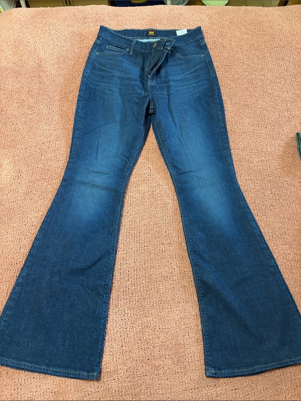 Lee Women's Blue Flare Jeans - Wide Leg